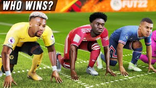 FIFA 22 PACESPEED TEST  Who is the fastest player in the game [upl. by Asseral454]