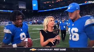 Jared Goff Jameson Williams Lions POST GAME Interview quotRematch Gamequot  Rams  Lions [upl. by Menell]