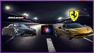 MCLAREN 765LT VS FERRARI SF90  0  300 KMH [upl. by Neelat]