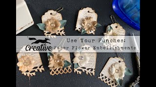 Paper Punch Ideas Easy Paper Flower Embellishments Tutorial [upl. by Clevie]