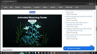 Animated Blooming Flowers Using HTML CSS and JavaScript with Source Code [upl. by Attiuqal]