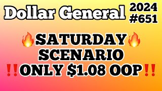 2024651🔥Dollar General Couponing‼️SATURDAY SCENARIO‼️ONLY 108 OOP‼️Must Watch👀👀 [upl. by Rollecnahc]