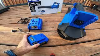 Kobalt 24V MAX Brushless Cordless Leaf Blower reviewdemo [upl. by Enyehc]