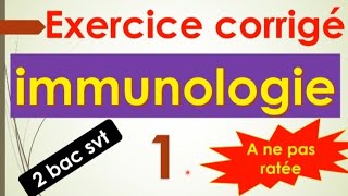 2 bac svt exercices corrigés 1 immunologie [upl. by Koerner]