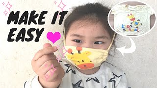 no sewing machine  How to make Cloth face mask with filter pocket  only Tshirt [upl. by Ahselyt336]