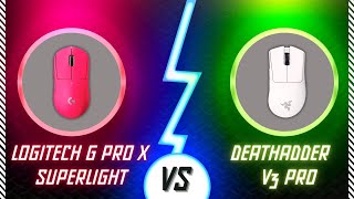 Logitech G PRO X SUPERLIGHT vs Razer DeathAdder V3 Pro [upl. by Gladdy]