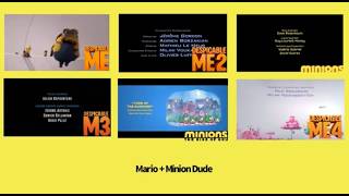 Despicable Me amp Minions Movies End Credits SideBySide with Despicable Me 4 [upl. by Paik181]