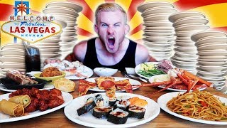 COMPETITIVE EATER VS 1 RATED LAS VEGAS BUFFET 18000 CALORIES [upl. by Hilton]