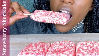 ASMR Eating Strawberry Shortcake Ice Cream Bars Soft Eating Sounds [upl. by Sadick]