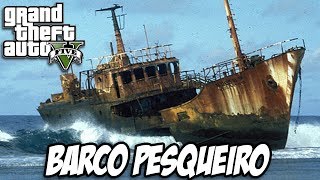 GTA V  Barco Pesqueiro afundado MOD MAR SECO [upl. by Marigolde]