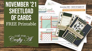 November 2021 SheetLoad of Cards  Debut amp FREE Printable SUYSNov2021 [upl. by Oal250]