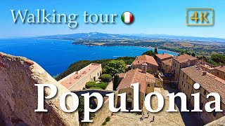 Populonia Tuscany Italy【Walking Tour】History in Subtitles  4K [upl. by Akerley]