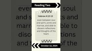 Bible Reading Two Hebrews 41213 liturgy catholicmass [upl. by Adihsar]