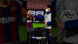 Messi Celebrating with the ball boy ⚽ shortsvideo footballstories footballstory [upl. by Macey]