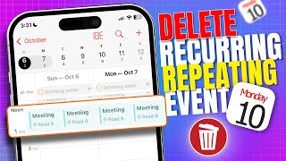 How to Delete a RecurringRepeating Event on iPhone  Remove Calendar Event on iPhone [upl. by Noletta]