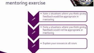 Mentoring Skills Giving feedback [upl. by Alaek]