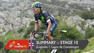 Summary  Stage 10 Lugones  Lagos de Covadonga  La Vuelta a España 2016 [upl. by Kiah465]