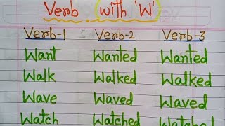 Verb Forms In English।Verb1 Verb2 Verb3।Verb Forms with W [upl. by Nyer792]