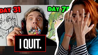 ARTIST REACTS TO PEWDIEPIE 100 DAY DRAW [upl. by Mara]