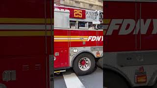 FDNY Ladder 25 SPECIAL OPERATIONS COMMAND Arriving Times Sq Emergency NYC shorts fdny firetrucks [upl. by Tamar]