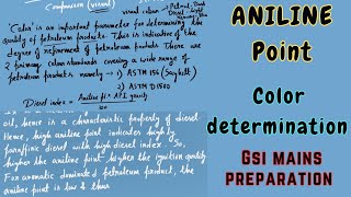 Aniline Point ‖ Color Determination by Saybolt Method ‖ Combined GeoScientist MAINS Preparation [upl. by Dworman573]