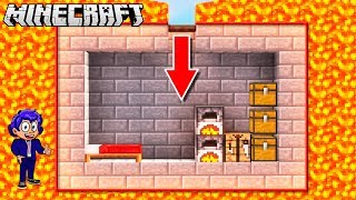 COMO HACER UNA CASA ESCONDIDA EN LAVA  MINECRAFT TUTORIAL 🏠 [upl. by Nysila588]