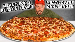 This 24Inch “Carnivore” Meat Lovers Pizza Challenge Is Meant for 2Person Teams [upl. by Orat]