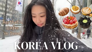 Korea vlog 🍰 Winter in Seoul Cafe Hopping Seongsudong Snowing in Korea [upl. by Eugaet]