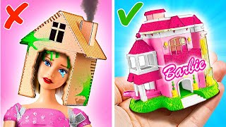 DIY Miniature Barbie House 🏠How to Build AMAZING Pink Barbie Dream House [upl. by Rebhun]