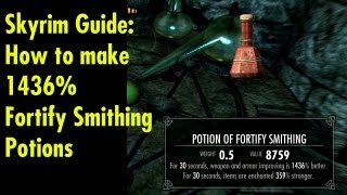 How to make 1436 Fortify Smithing Potions  Skyrim Guide [upl. by Bridgid]