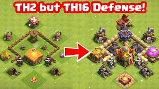 TH2 but TH16 Defense  Clash of Clans [upl. by Suinuj]