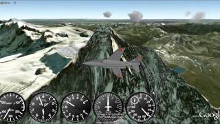 Flight Sims 2012 GE Flight Simulator Fighter Jet Mountain Range Flights [upl. by Trevar]