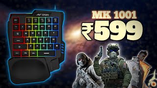 JUST ₹599 Ant Esports MK100 UNBOXING One Handed RGB Gaming Keyboard [upl. by Ferri]