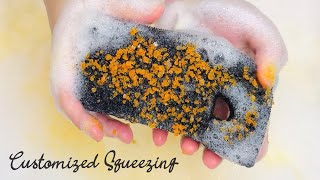 ASMR Sponge 604Customized Squeezing  Plastic  Pinesol  Yellow  Sink [upl. by Fons]