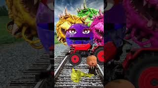 Yellow Cute cats amp baby vs Blue Pacman amp 3 colors monster Pacman amp train driver tom… [upl. by Ackerman]