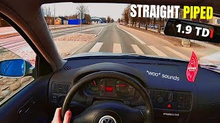 Straight Piped VW Golf 4 19tdi AHF  POV Drive [upl. by Garret567]