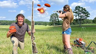 HUSBAND vs WIFE Skeet Shooting Competition is she ready [upl. by Yelsel]