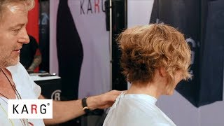 Hairtutorial Graduated bob on naturally wavy hair and disconnected side by KARG [upl. by Ycats]