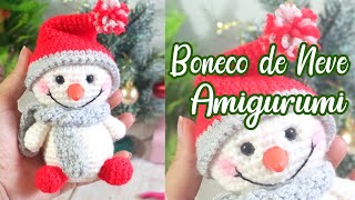 BONECO DE NEVE DECORAÇÃO AMIGURUMI [upl. by Netsirhk]