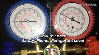 How To Check Air Conditioner  AC  Refrigerant Level on Car [upl. by Morven980]