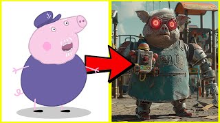 PEPPA PIG Characters as SCARY ROBOTS  PART 2 [upl. by Oyam]