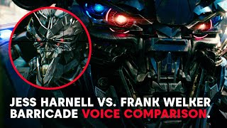 Audio Clips Of Jess Harnell Vs Frank Welker Voicing Barricade  Transformers Live Action Movies [upl. by Marks]