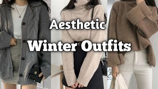 korean outfit ideas  Winter outfits  Aesthatic✨ [upl. by Merola488]