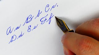 Spencerian alphabet with a fountain pen writing lowercase and capital letters handwriting practice [upl. by Barnaby793]