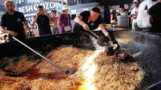 3000 KG BIGGEST PILAF IN THE WORLD  Full Process from zero  UZBEK STREET FOOD [upl. by Mackler]