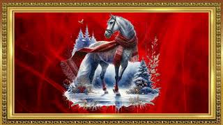 Majestic Red Smoke Horse Holiday Screensaver 3Hours Christmas Visuals [upl. by Ailido515]