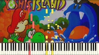 Super Mario World 2 Yoshis Island  Map Theme  Piano Synthesia [upl. by Gardas]