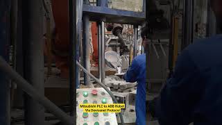 Casting Machine Robot Pouring  Mitsubishi PLC  ABB Robot  Aluminium Casting automation plc [upl. by Nodearb691]