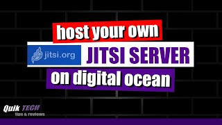 Host Your Own Jitsi Meet Server On Digital Ocean [upl. by Erapsag]