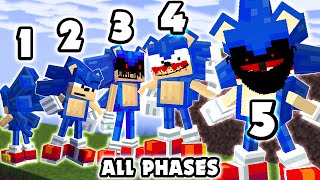 Minecraft Sonic EXE ALL PHASES  FNF VS Sonic EXE  Funkin For Hire Retake FNF ModMinecraft [upl. by Stephi]